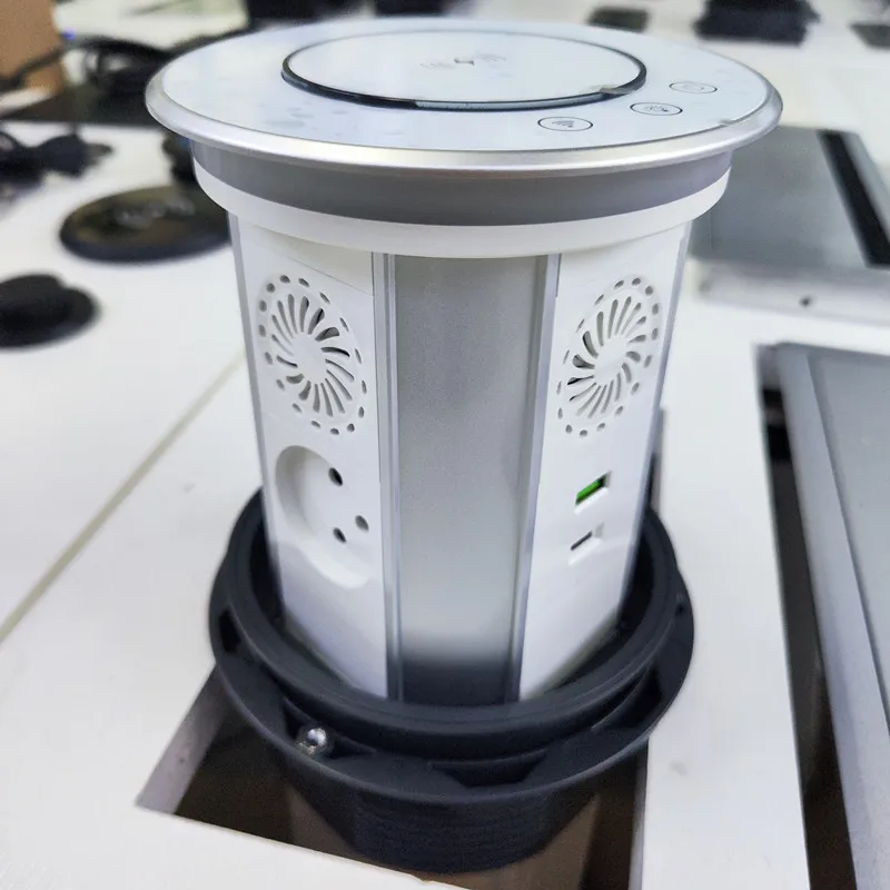 Israel Power Pop up Outlet for Countertop with Mobile APP Remote Control/Pop up Electrical Lifting Tower Outlet with Speaker