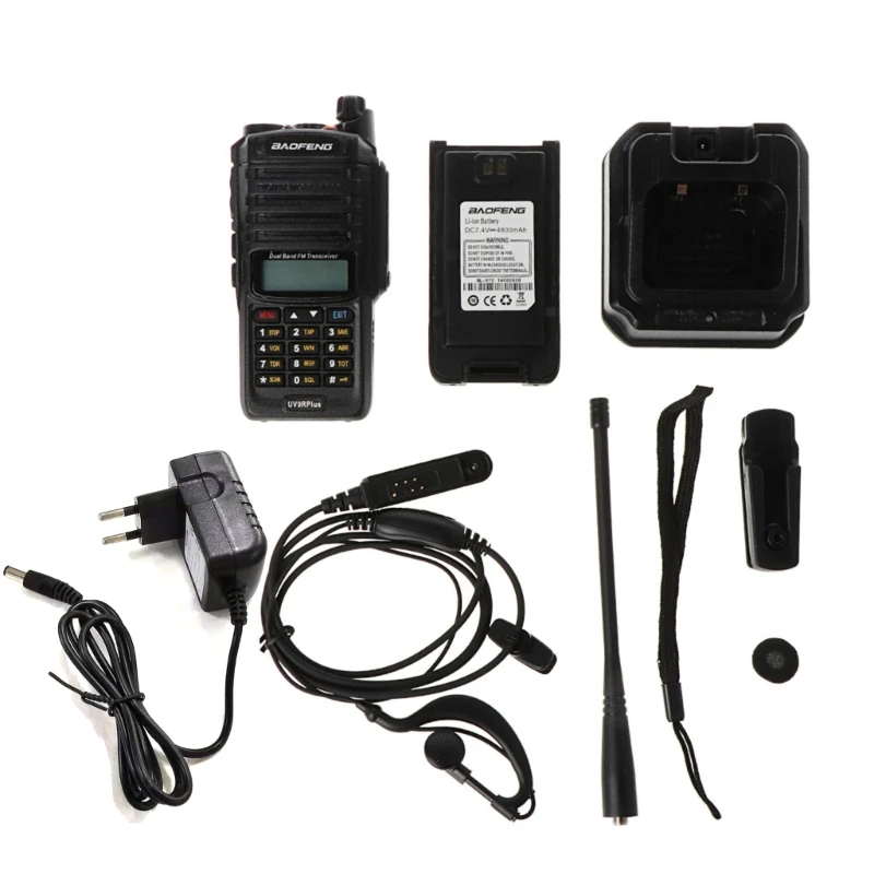 QX2B Baofeng UV-9R plus Walkie Talkie с автоматической подсветкой, двухдиапазонный режим ожидания, 4800 мАч
