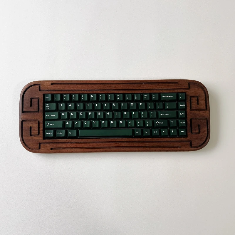 TactileHub 68key Walnut لوحة المفاتيح الميكانيكية مجموعة مبادلة ساخنة مخصصة النمط الصيني نقش بلوتوث 2.4 لوحة المفاتيح اللاسلكية من النوع c