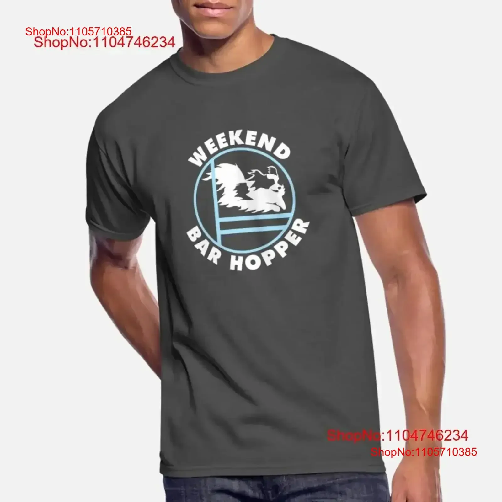 Weekend Bar Hopper Papillon Agility Dog Fast Shipping T Shirt L 2XL vintage Washed Casual designer clothes Breathable vintage