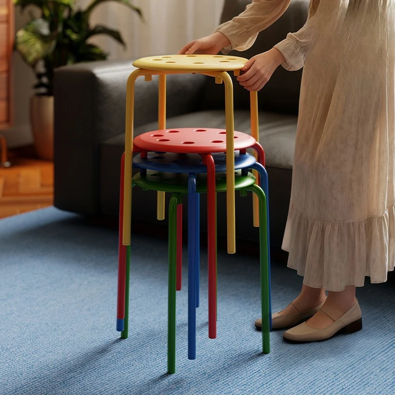 Leisure Plastic Chair Light Luxury Household Stacking Stool Living Room Chairs Light Weight Dining Chair Modern Room Furniture