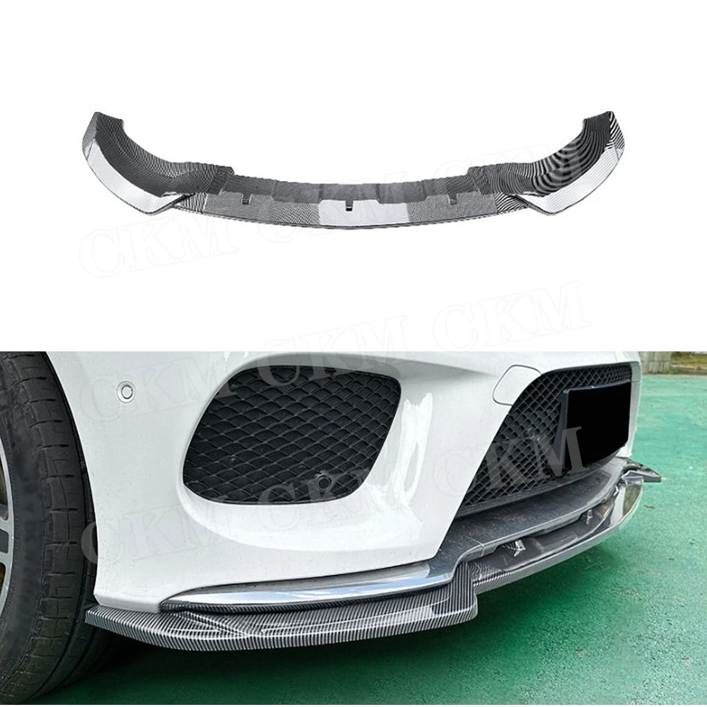 

CKMUUER ABS Material Car Front Bumper Lip Spoiler 3pcs for Benz GLE W166 GLE Coupe C292 AMG 2015-2018 Front Chin Spoiler