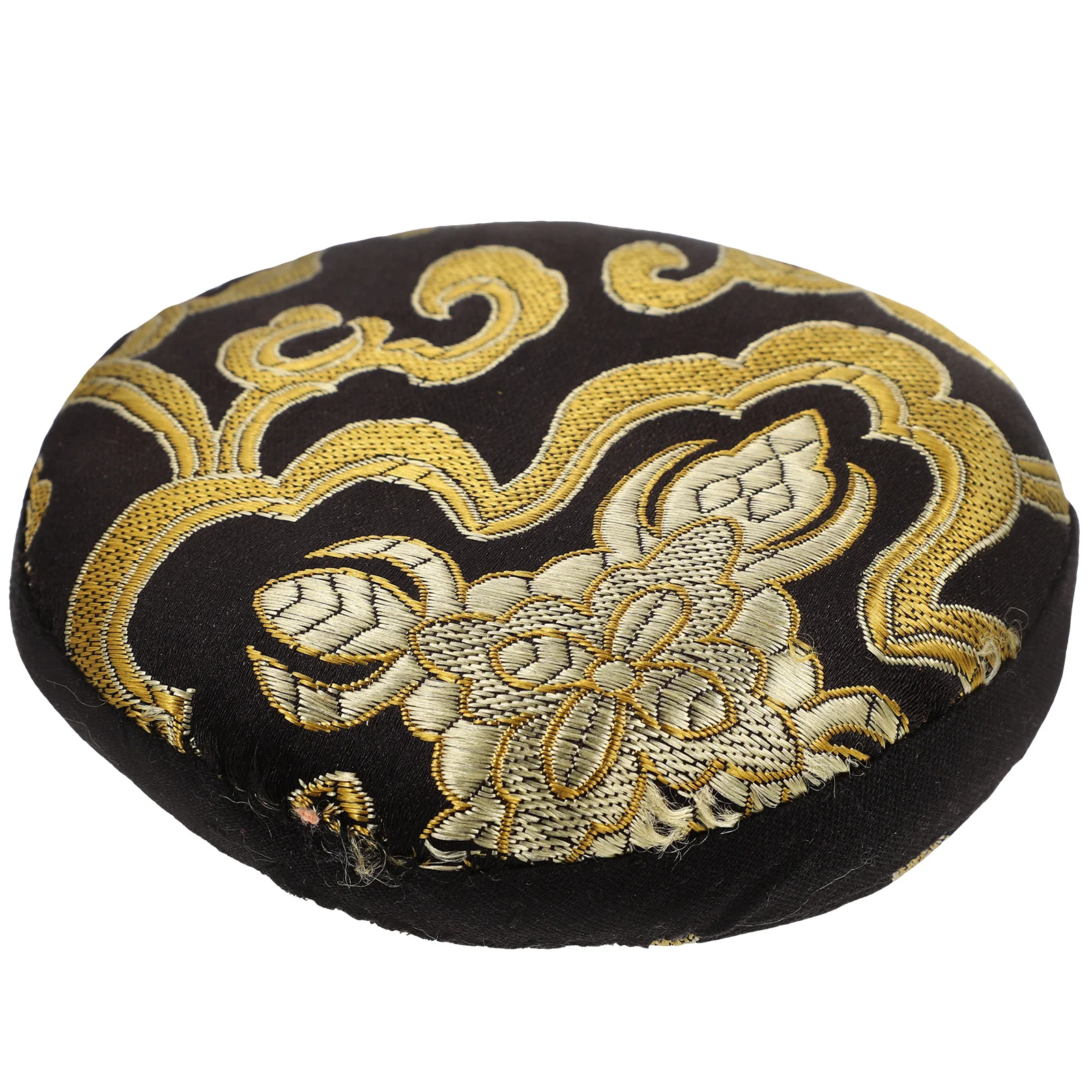 

Wooden Fish Mat Temple Accessories Cloth Bowl Pad Sound Ornaments Singing Holder Decorative Supplies Black Tibetan