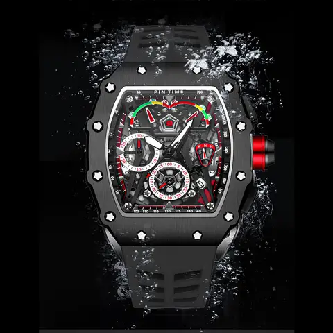 2025 PINDU Ny Panda-serie National Treasure Symbol Herr Mekanisk Klocka Roterande Kristallkula 45,5 mm Armbandsur Herr M2791B 8 best sales Pintime-klocka för män - №7