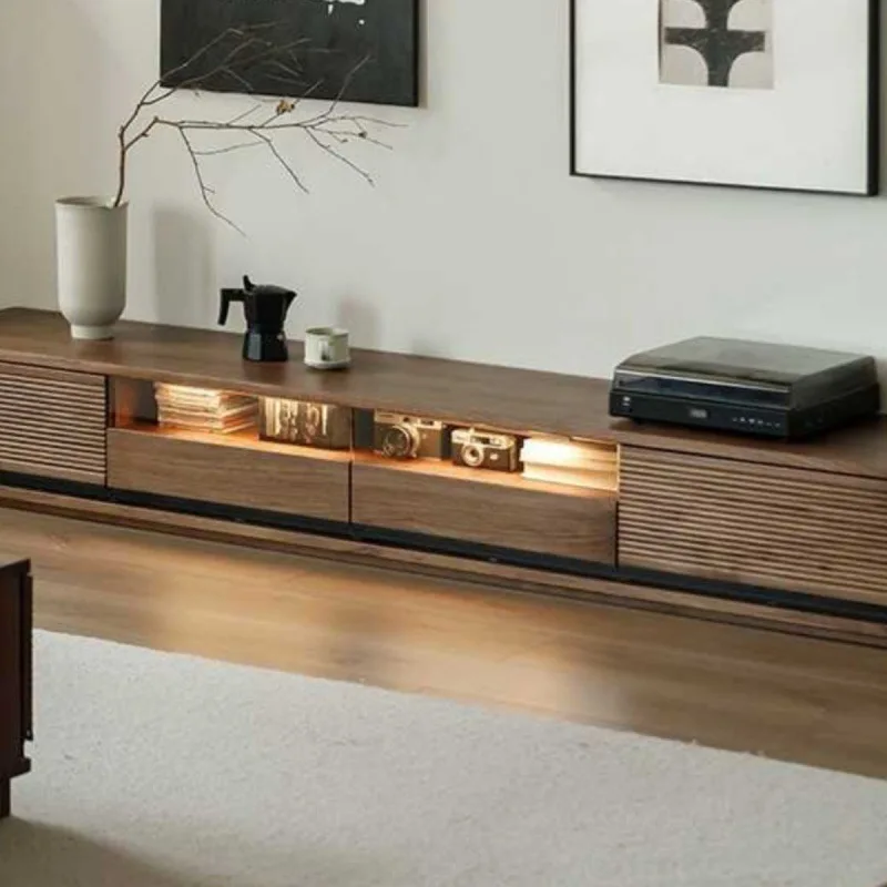 

Nordic black walnut, simple TV cabinet, all solid wood living room furniture