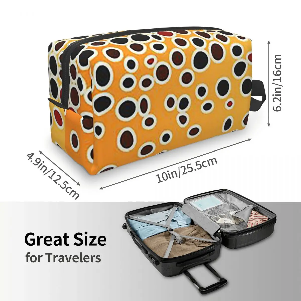 Bolsa de cosméticos de piel de trucha marrón para mujer, bolsa organizadora de maquillaje de viaje, almacenamiento de artículos de tocador, caja de Kit Dopp, estuche para lápices