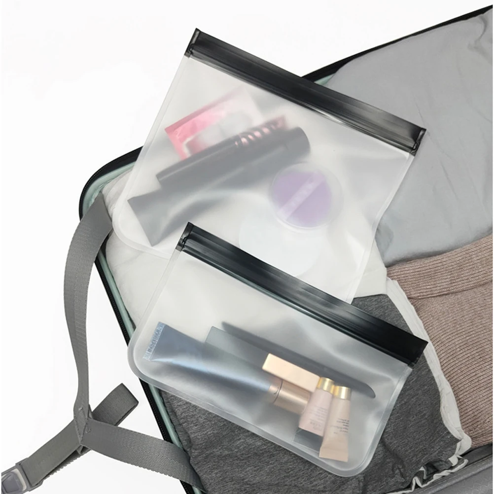 

3Pcs Transparent PEVA Makeup Bags Clear Travel Toiletry Storage Pouches Waterproof Cosmetics ganizer Mini L Size