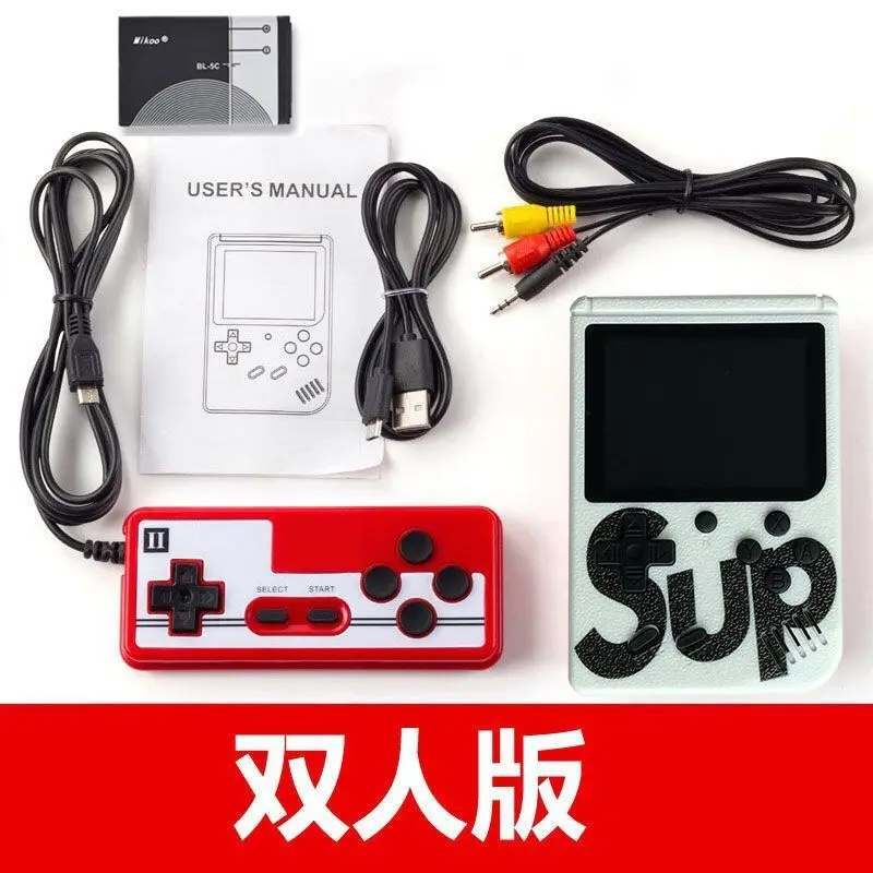 Double personMini Retro Handheld Game Console 400 FC Games with Box 3.0 Inch Color LCD Video Game Player Kids Boys Gift