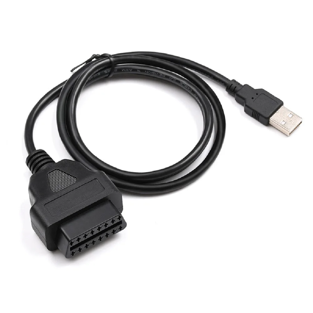 16Pin OBD2 To USB Port Adapter Cable Connector Diagnostic Tool 16Pin to USB connection cable 1M Dash Cam Extension Cable