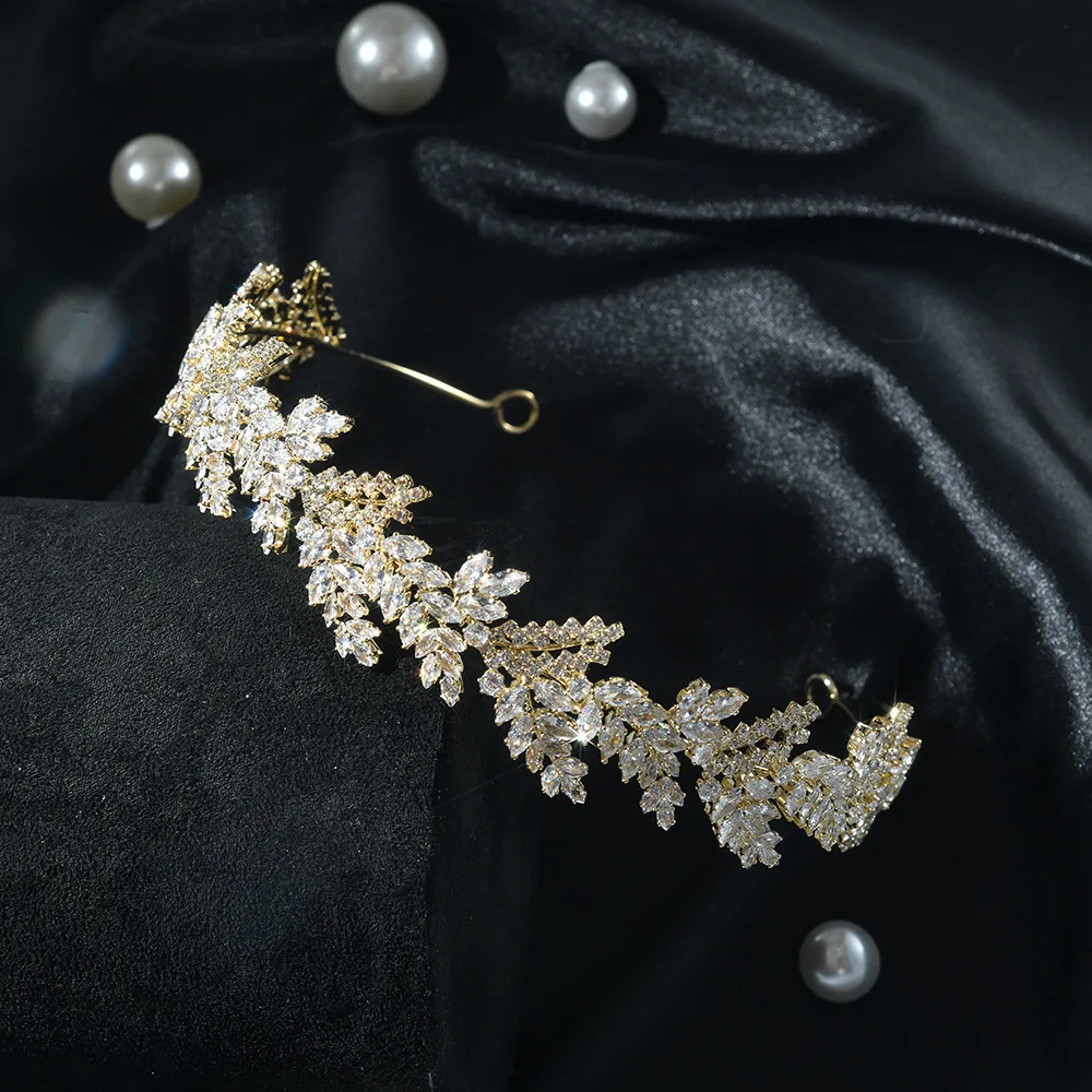 Zirkonia Bruids Tiara Kroon Voor Bruiloft Hoofdtooi Luxe Koningin Kronen Voor Bruid 15 Jaar Bruiloft Haar Sieraden Accessoires