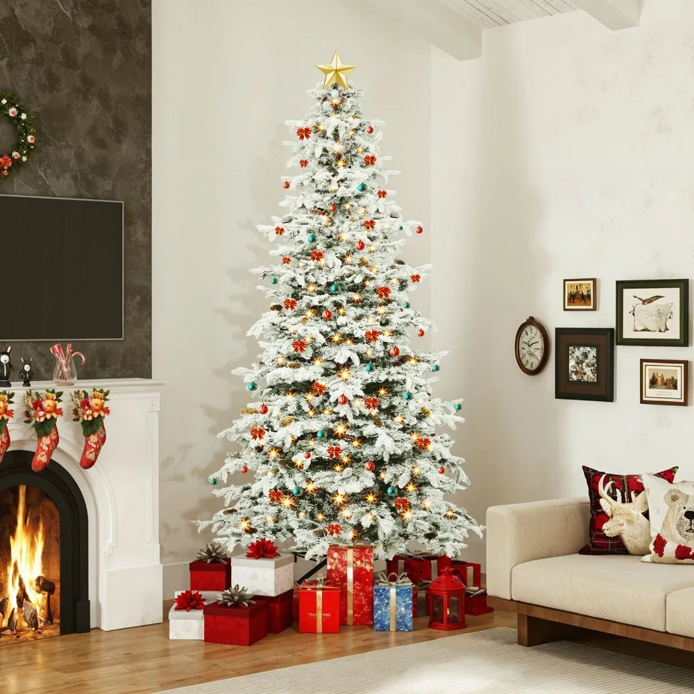 

Рождественская елка длиной 9 футов с предварительной подсветкой и 18 наконечниками, 80 сосновых шишек, пульт дистанционного управления со светодиодной подсветкой 820