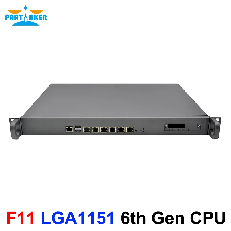 1U Firewall Rackmount LGA1151 Intel Core i3 6100 i5 6500 i7 6700 6 LAN 2 SFP 4 SFP 2 USB Firewall Appliance pfSense ROS