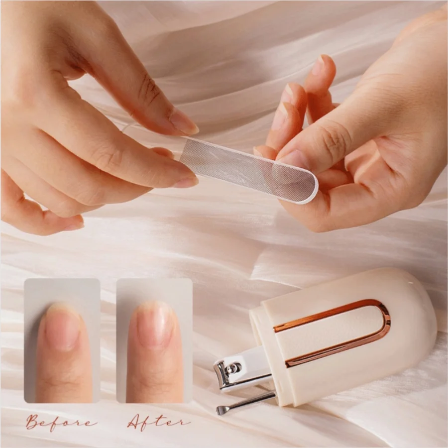 3 個の爪切りホームペディキュアツールポータブルフラット爪切り耳かき爪切り爪切りフルセット