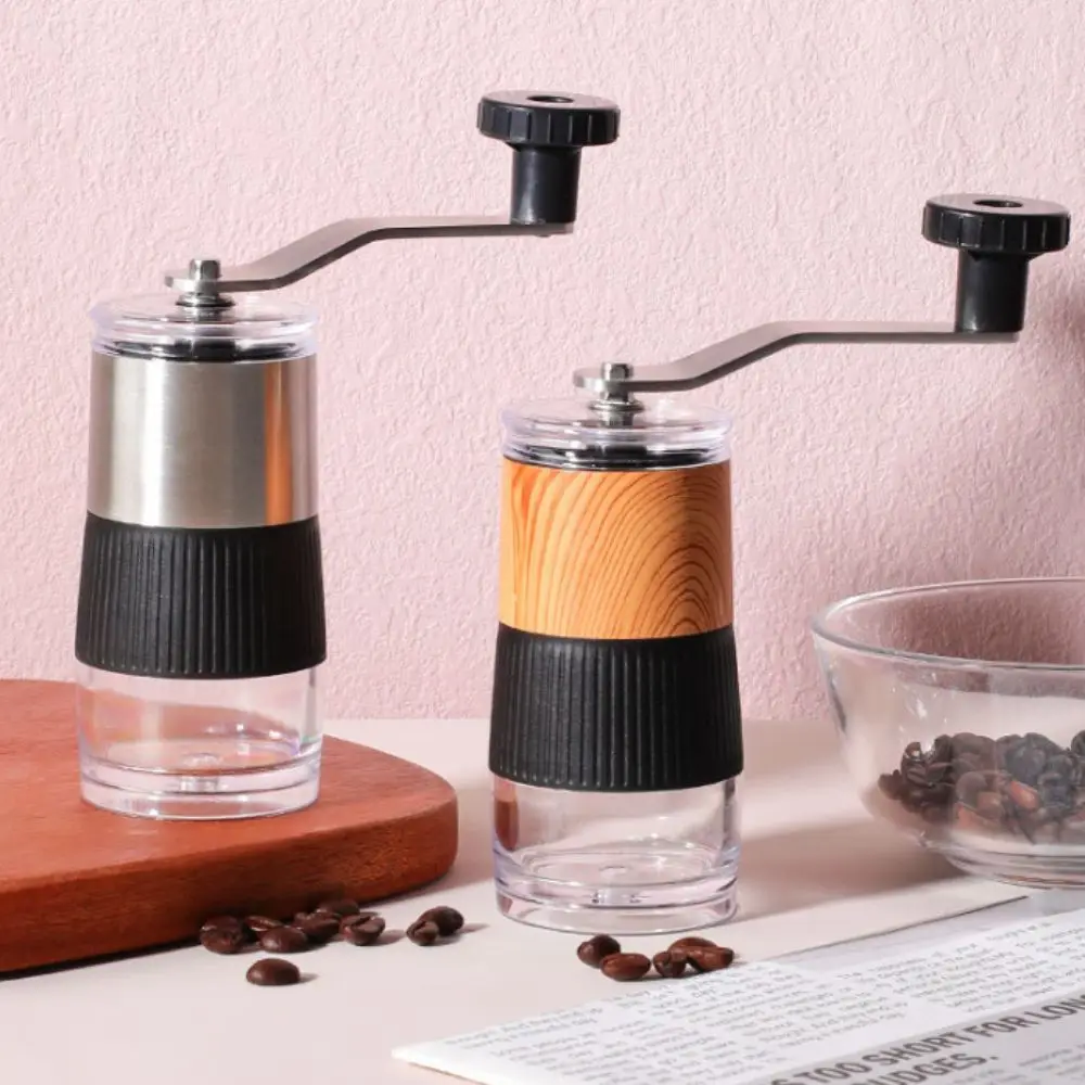 เครื่องบดกาแฟแบบมือหมุน ปรับระดับได้ ตัวเครื่องโปร่งใส แกนบดเซรามิก