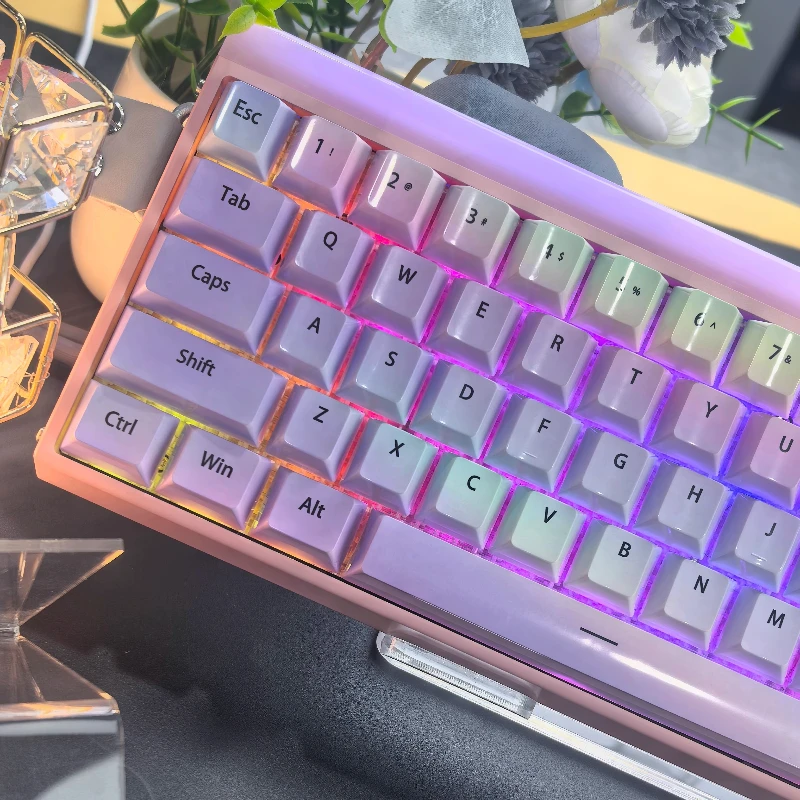 

MiFuny Laser Glossy Theme Keycaps 114 Keys PBT Cherry Profile Custom Keycaps for wooting60he/ace68 Mechanical Keyboard PC Gift