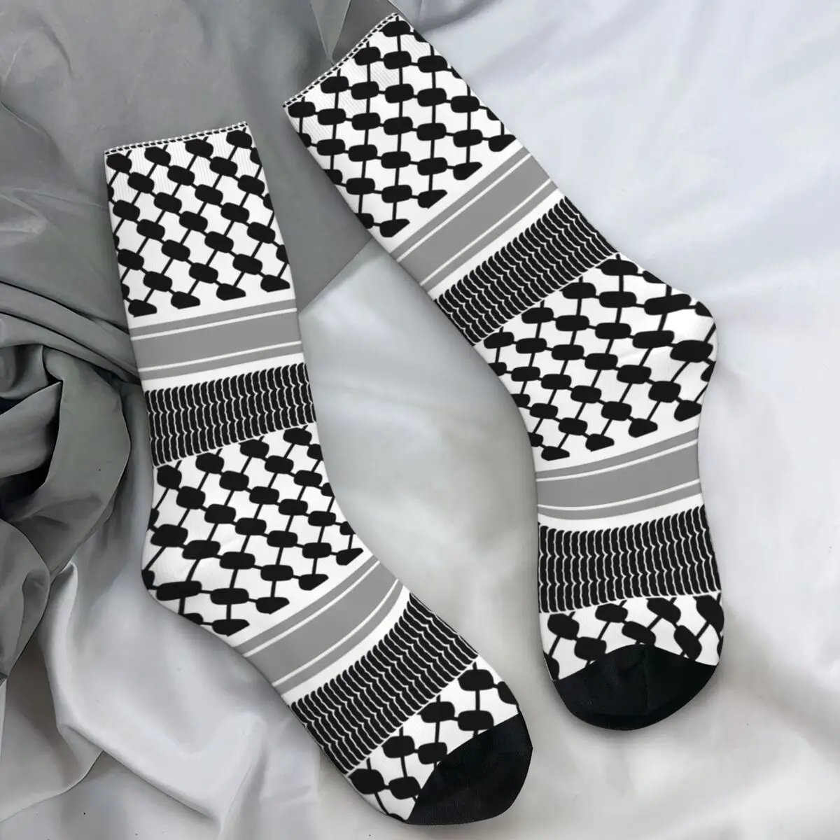 

Палестинская карта, черно-белые носки Keffiyah, корейские чулки с флагом Палестины, зимние противоскользящие носки для взрослых и мужчин, носки для скалолазания