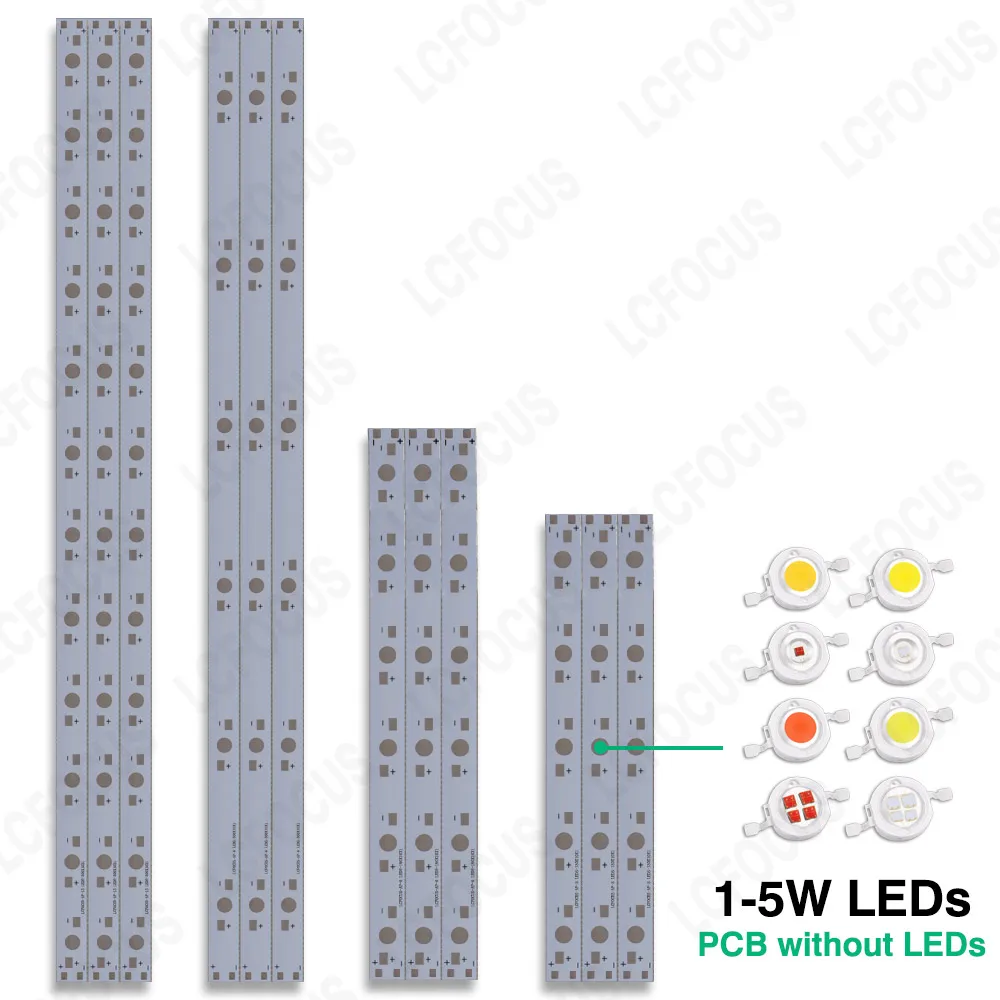 1W 3W 5W Aluminum Base Plate 150mm 300mm 400mm 500mm 595mm PCB Board Grow Aquarium Light For 1 3 5 7 10 12 15 20 W Watt LED Chip