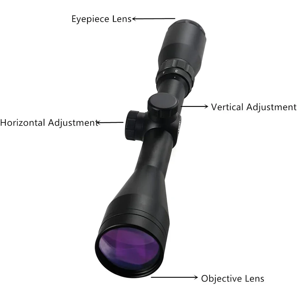 3-9x40 Hunting Rifle Scope Mil-Dot Crosshair Reticle Optics Riflescope Collimator Sight Long Range Sight for 20mm/11mm Rail