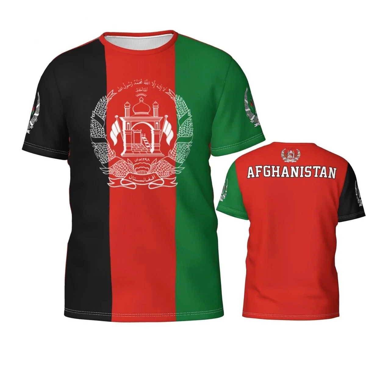 Fashion new Afghanistan flag pattern 3D printing T-shirt Afghanistan national emblem men's sports tops round neck casual T-shirt