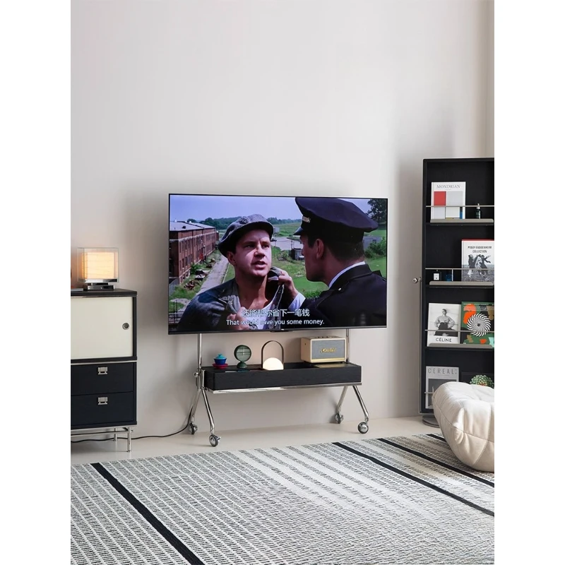 

Movable TV Stand 304 Stainless Steel Multifunctional 48-75 Inch TV Available Hanger