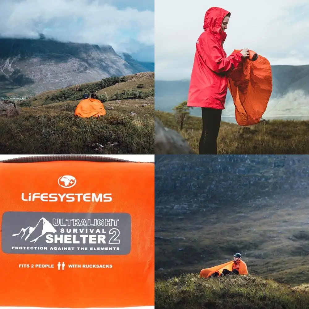 

Ultralight Two Person Compact Emergency Storm Survival Shelter for Hiking and Mountaineering, Orange, 140 x 90 x 45 cm