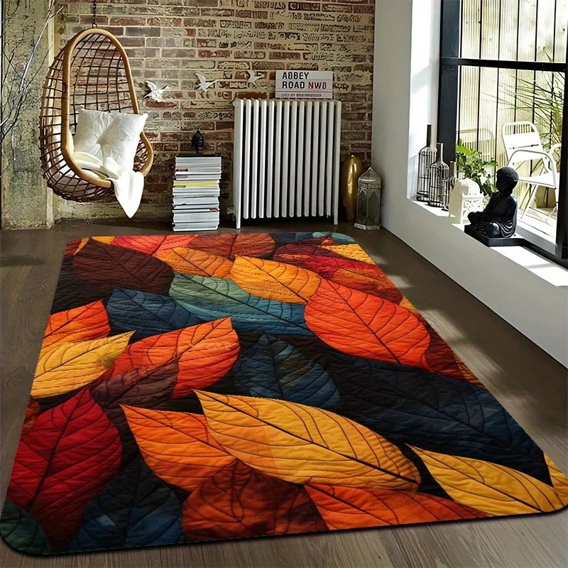 1pc Large Bohemian Mat Compatible for Platforms - Non-Slip Machine Washable Indoor/Outdoor Suitable for Farmhouse,, Living Roo