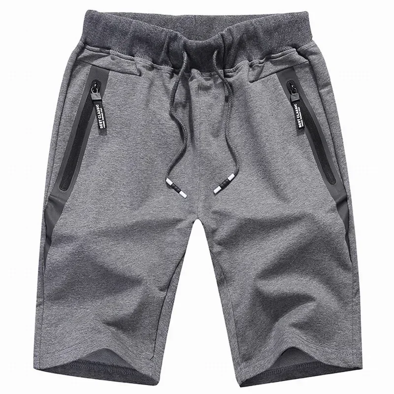 Plus size man beach Short pants Male Sport Cotton Sweatpants Breeches Shorts Men summer casual men's shorts mens Zipper Pockets