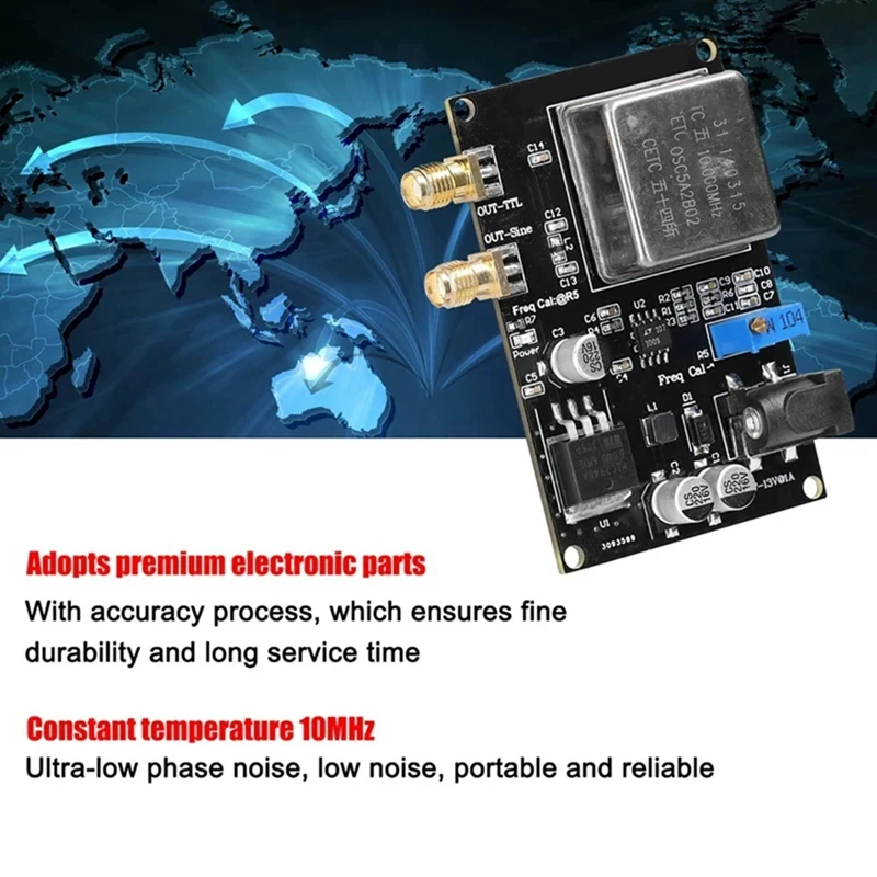 Constant Temperature 10Mhz OCXO Frequency Reference Source Sine Wave Square Wave Frequency Trimming Reference Module Accessories
