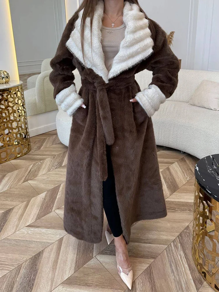 Tuularose Plüsch Faux Pelz Revers Mantel frauen Winter Solide Lose Plüsch Volle Hülse Warme Jacke Damen Winter High Street mantel