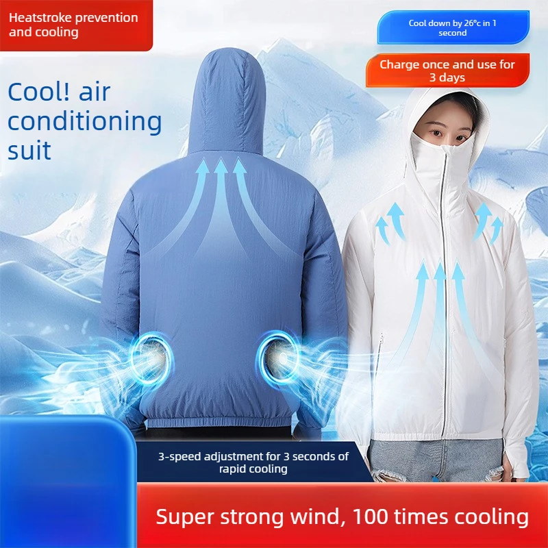 Cooling Fan Sun Protection Clothing Air Conditioned Jacket For Outdoor Fishing Unisex Heat Relief Workwear