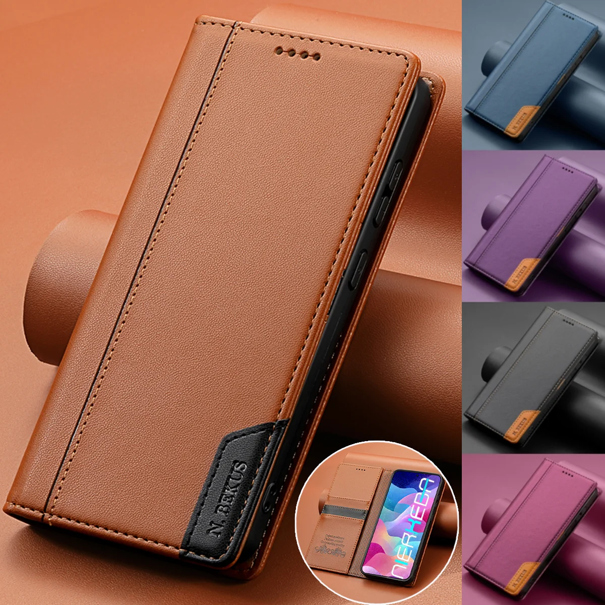 Magnetische Flip Ledertasche für Samsung Galaxy S25 Edge S24 S23 Ultra S22 S21 FE S20 S10 Plus Note20 A17 A16 A56 A36 Wallet Cover