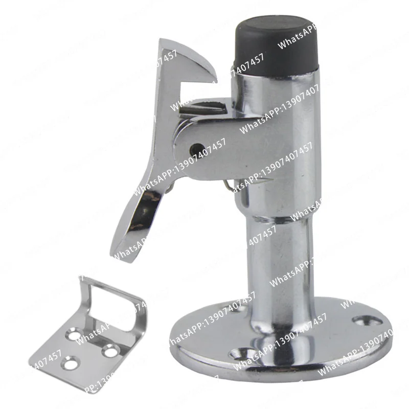 7Cm heavy duty metal door stops with hooks and rubber tips to protect home or office walls and doors