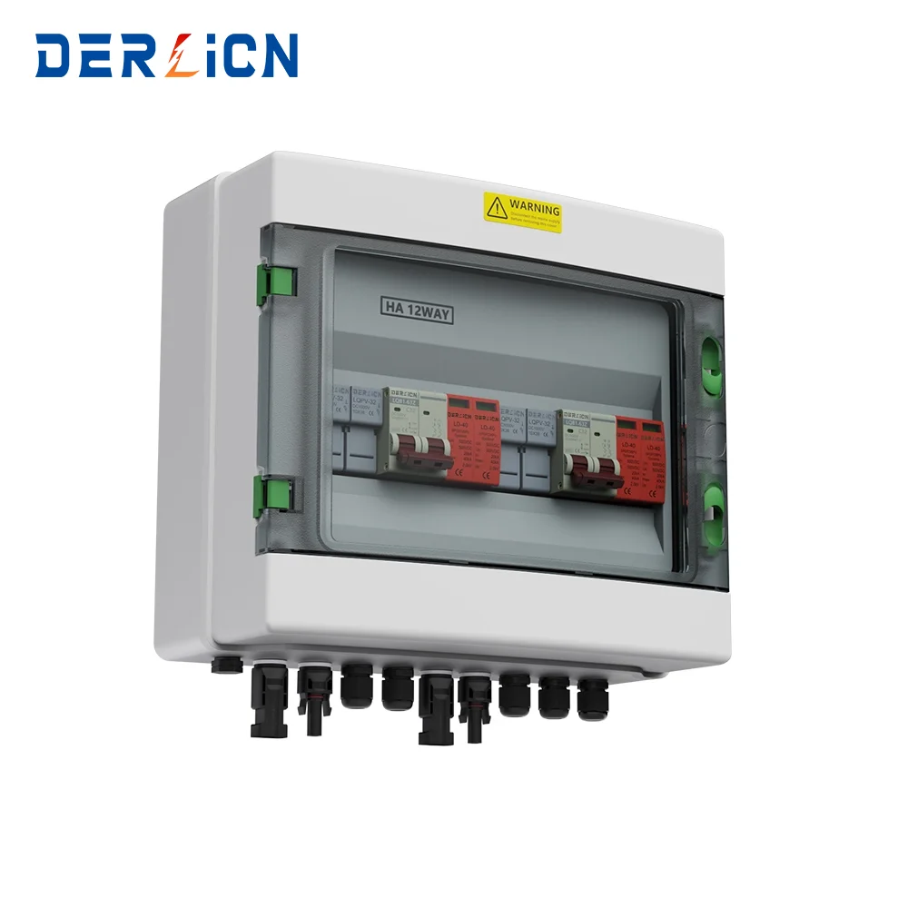 

PV Combiner Box DC Solar 500V 2 струны 2 в 2 выхода с предохранителем MCB SPD Водонепроницаемая коробка IP65 для наружной солнечной системы Фотоэлектрическая