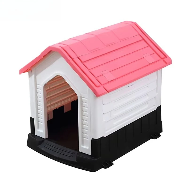 

Indoor Outdoor Plastic Blue Dog House Small and Medium Pet All Weather Doghouse Puppy Shelter