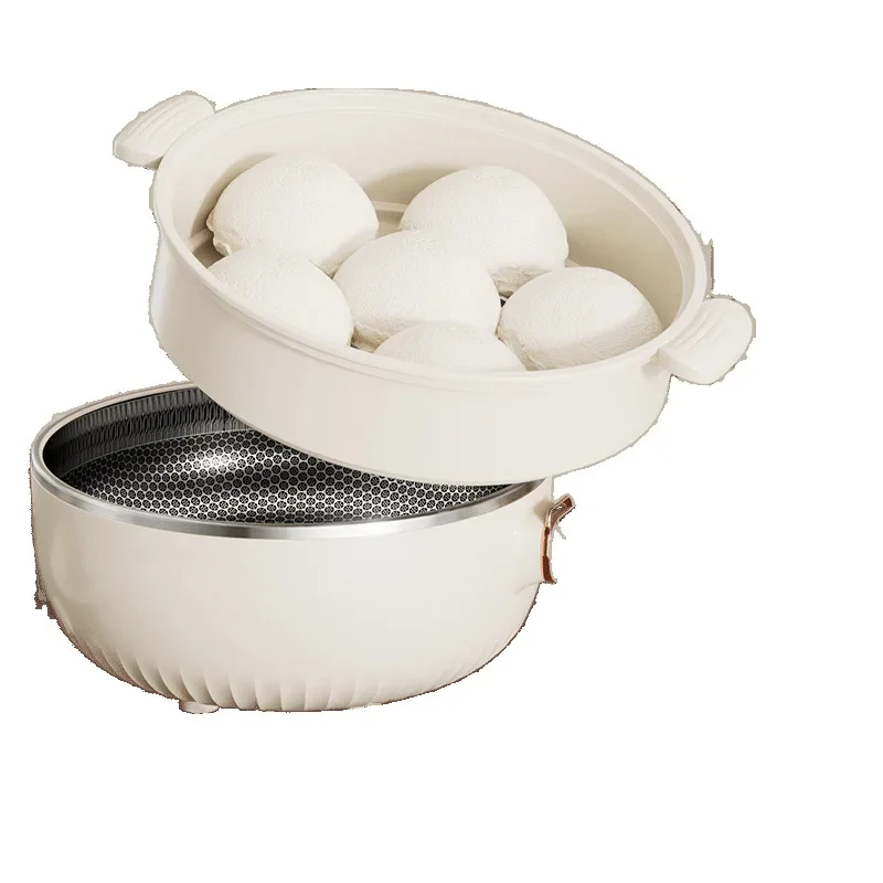 

Smart 304 liner honeycomb electric wok, non-stick wok, high-power household small electric hot pot, integrated cooking pot