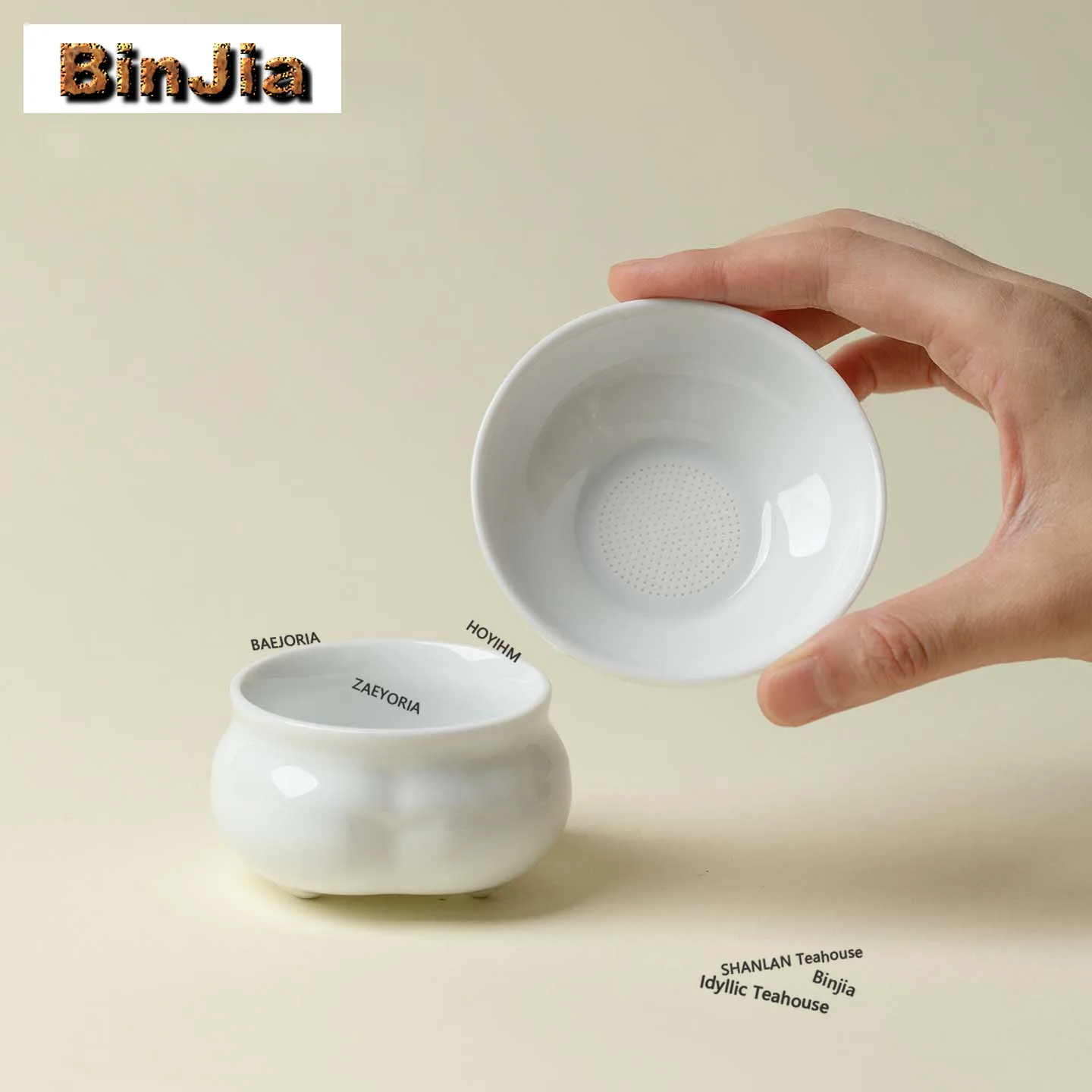 BAEJORIA Jingdezheng Exquisite Tea Separator Infusor Aesthetic Tea Strainer Dispenser Tea Maker Tea Filter Tea Decoration Gifts