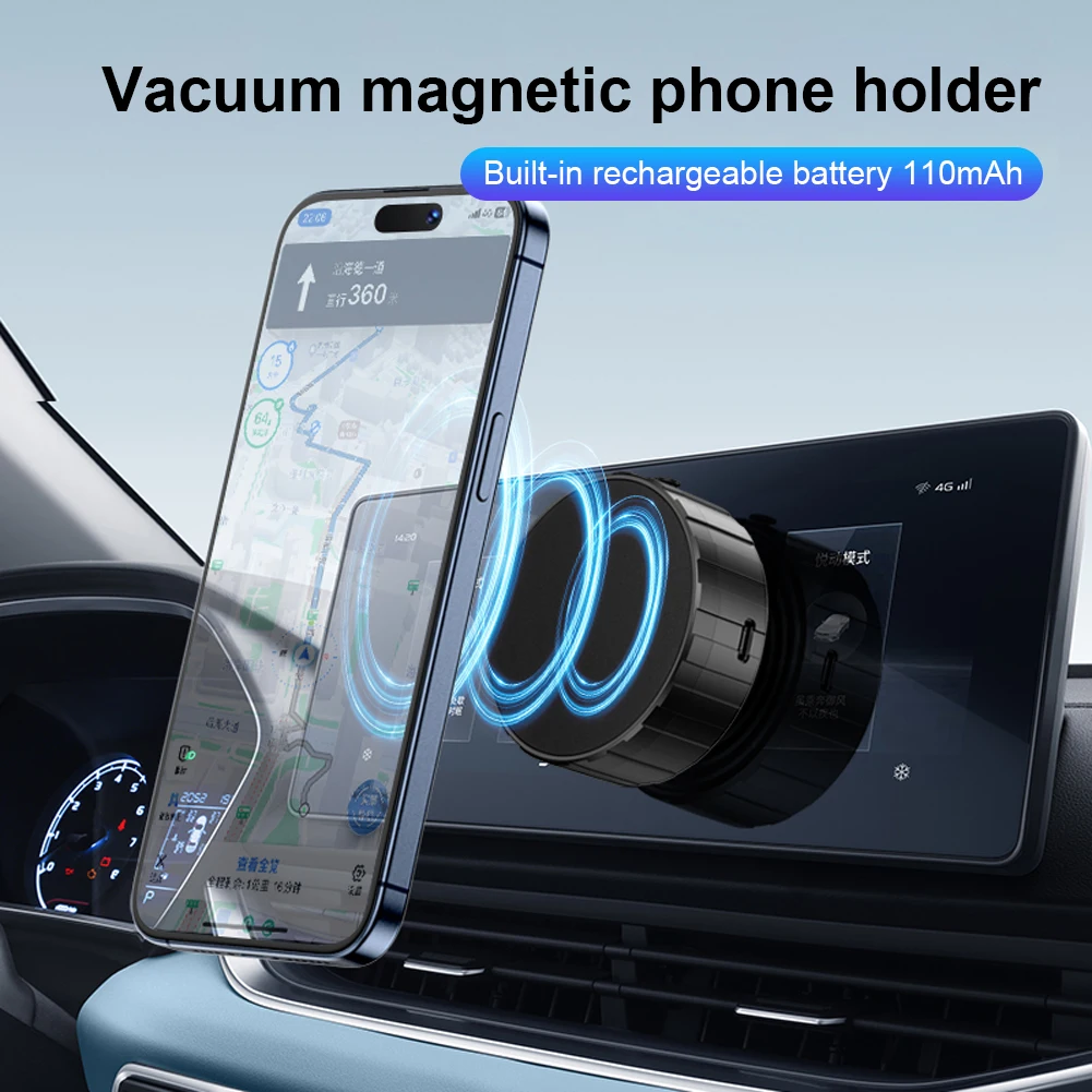 Air Suction Magnetic Cell Phone Holder Intelligent Mobile Phone Holder 360 Rotation for Car Mirror Gym Bath & All Smooth Surface