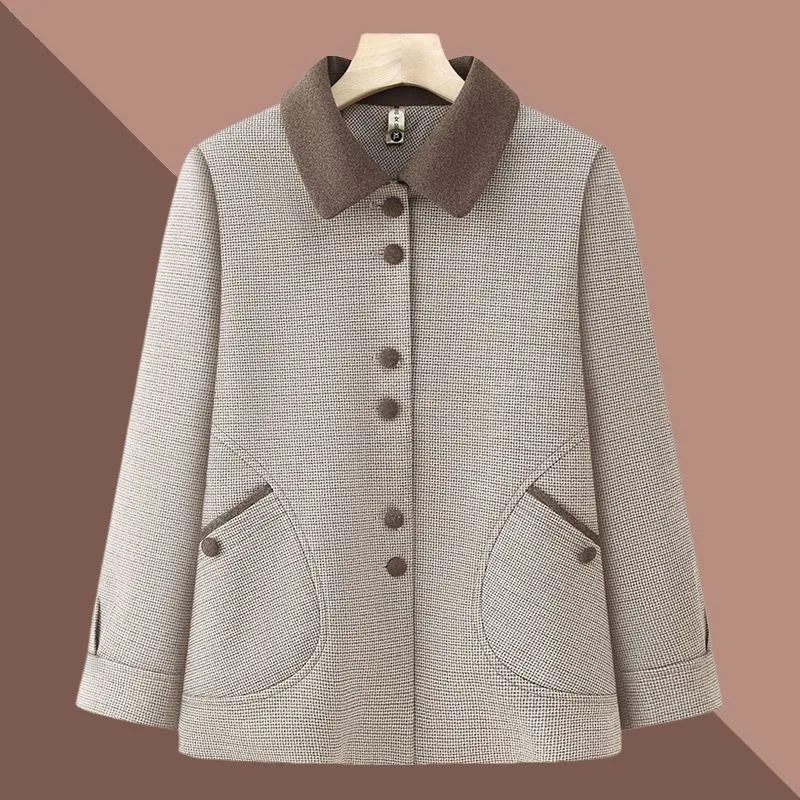 

Autumn and Winter New Style Spliced POLO Collar Button Pocket Fashion Solid Color Loose Versatile Casual Long-sleeved Jacket