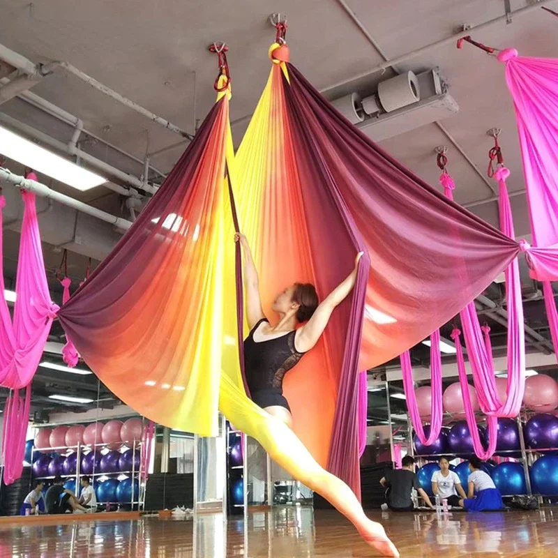 

5m Solid Color Color Set Indoor Gradual Change Color Anti Gravity Air Yoga Hammock 2.8 Meters Wide Fabric Including Accessories