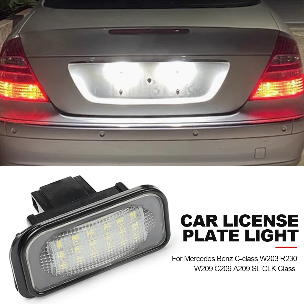 2pcs Canbus LED License Number Plate Light Assembly Replacement For Mercedes Benz C-class W203 R230 W209 C209 A209 SL CLK Class images - 6