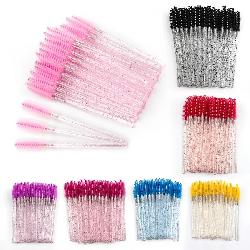 5/50 cepillos para pestañas, cepillo de cejas, herramientas para extensión, aplicadores de máscara, escobillas, herramienta cosmética 4