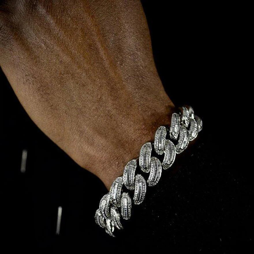 

Оптовая продажа: Модное мужское ожерелье с микроинкрустацией, кубический цирконий 5А, стилизованный под хип-хоп, 14 мм, кубинская цепь