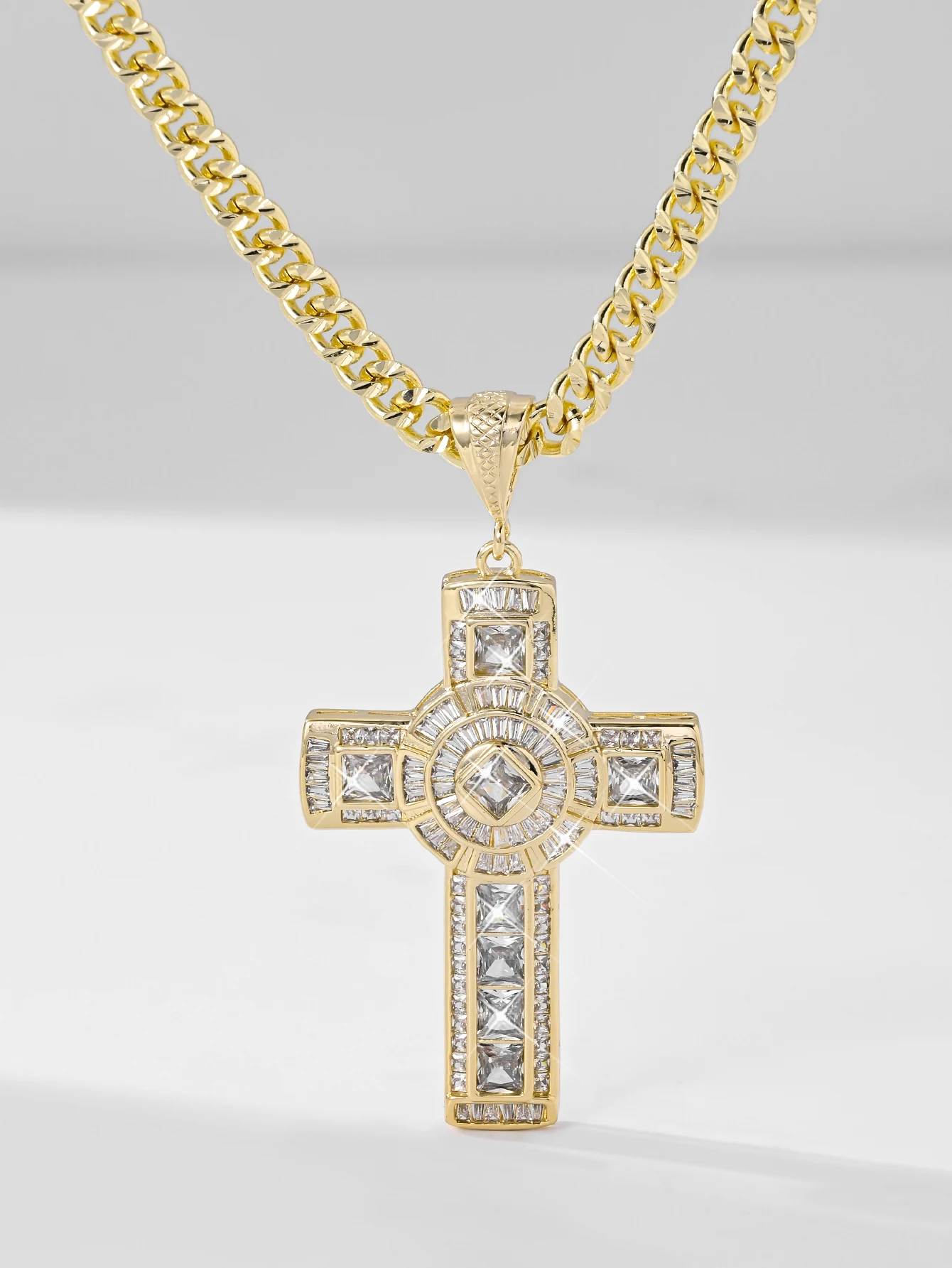 Men's Pendant Jewelry Cross Necklace Daily Clothing Chain Accessories