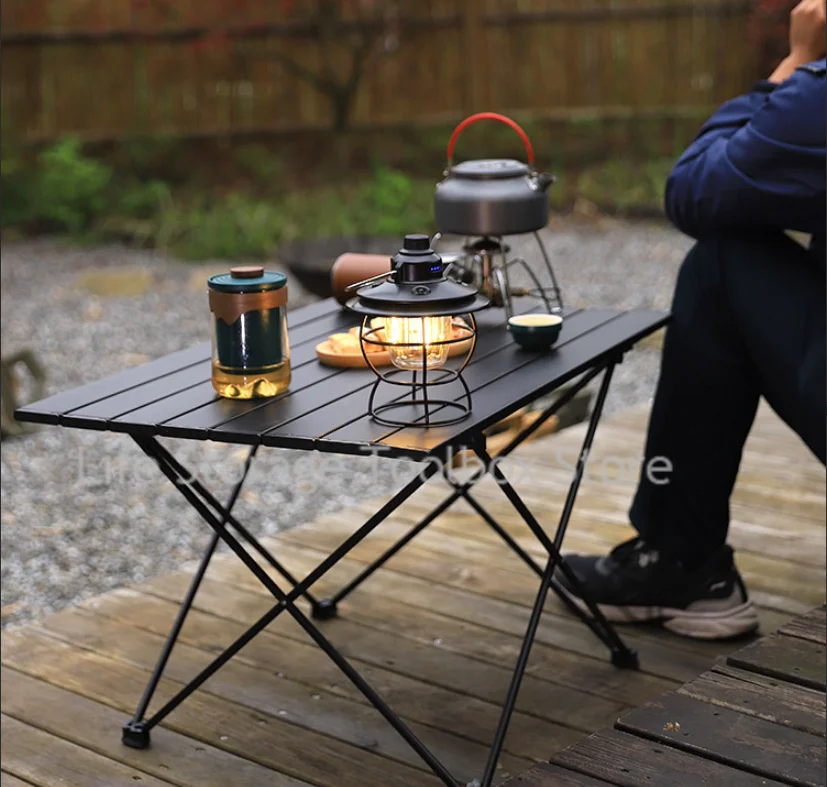 Mesa leve de liga de alumínio Rolos de frango Mesa dobrável ao ar livre Mesa de piquenique Mesa de acampamento portátil Mesa turística para churrasco