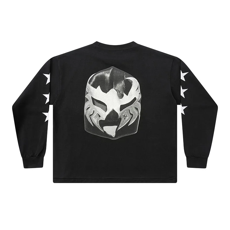 YZY Bully Long Sleeve T-Shirt Vintage Trendy Kanye West Style Flag
