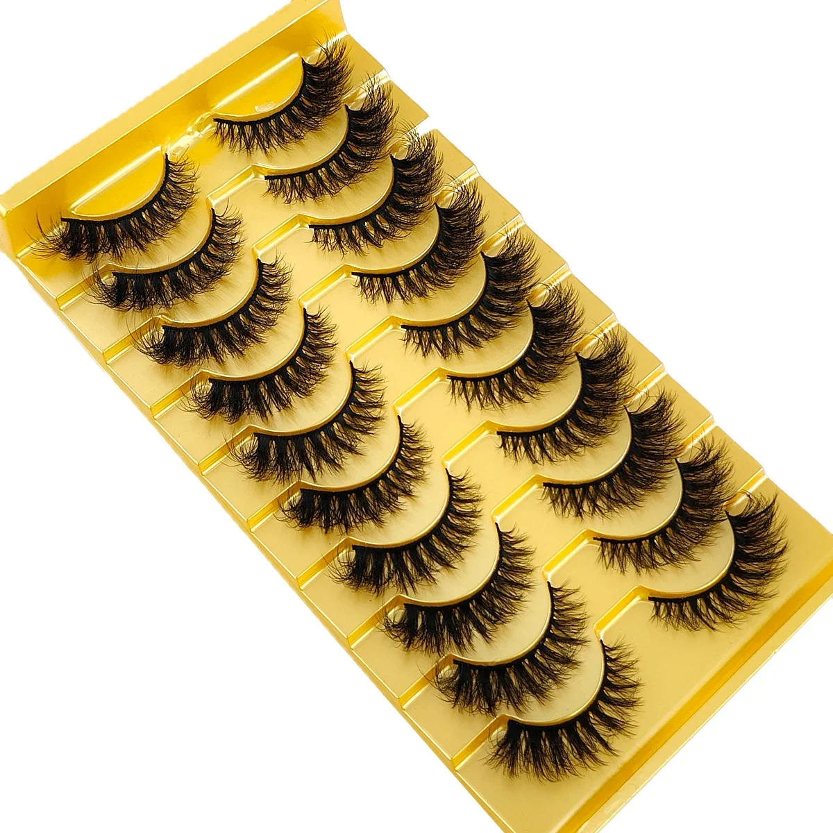 HBZGTLAD 10 Paar flauschige, weiche, künstliche Wimpern, künstliche Nerzwimpern, natürliche Wispy Lashes, Katzenaugenwimpern, dramatische, dicke Volumenwimpern