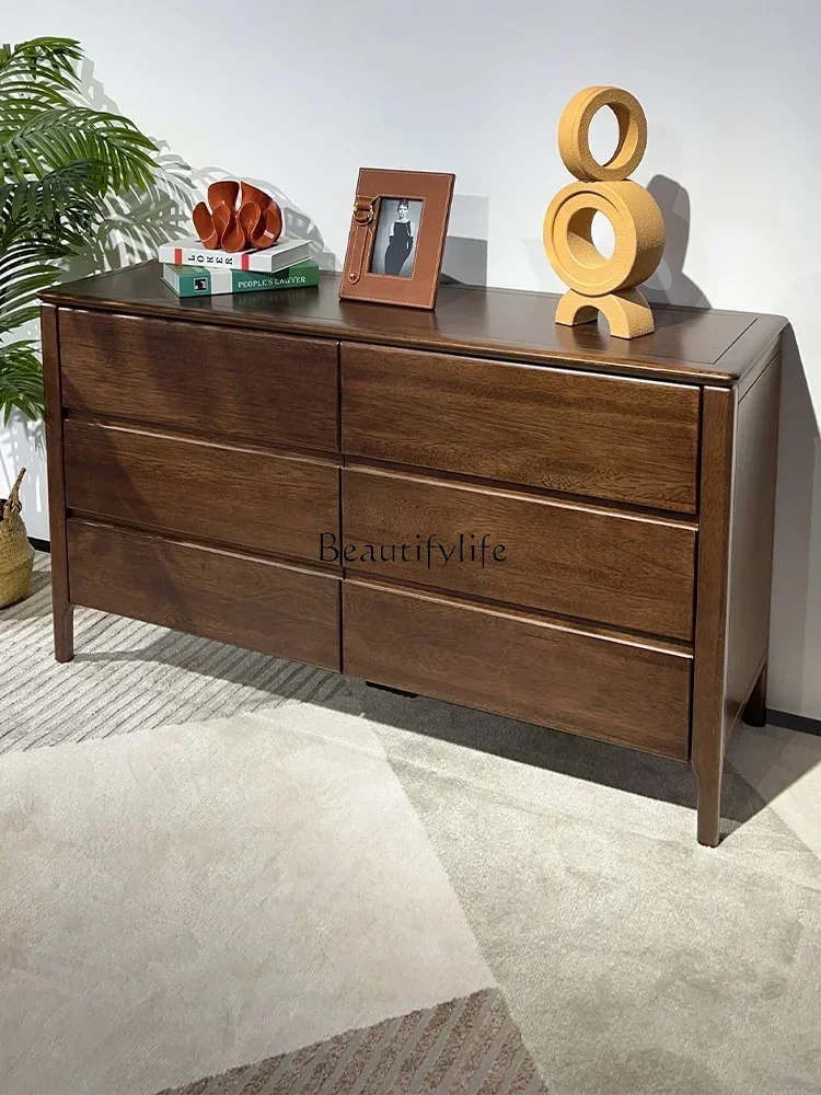 

FG11 * Шкаф для телевизора из орехового дерева Современное простое хранилище Прикроватная тумбочка из цельного дерева