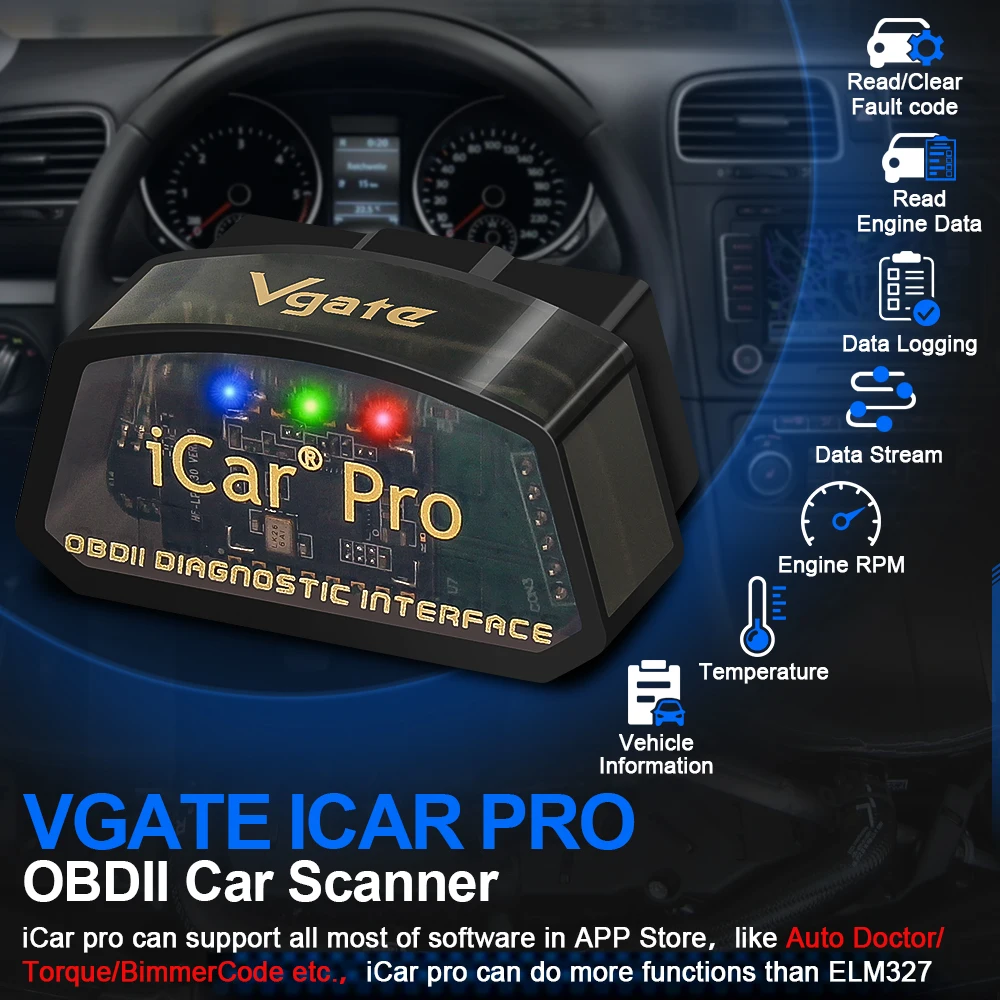 Official Vgate Store OBD2 Elm327 Wifi Obd2 Elm 327 V1.5 Universal Car Scanner Icar Pro Scanner Automotriz Diagnostic Tool
