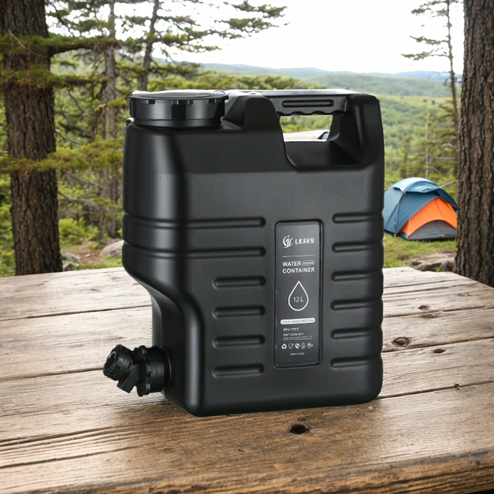 خزان مياه محمول سعة 12 لتر مع صنبور دلو لمياه الشرب، حامل موزع مياه بسعة كبيرة للتخييم في السيارة #2