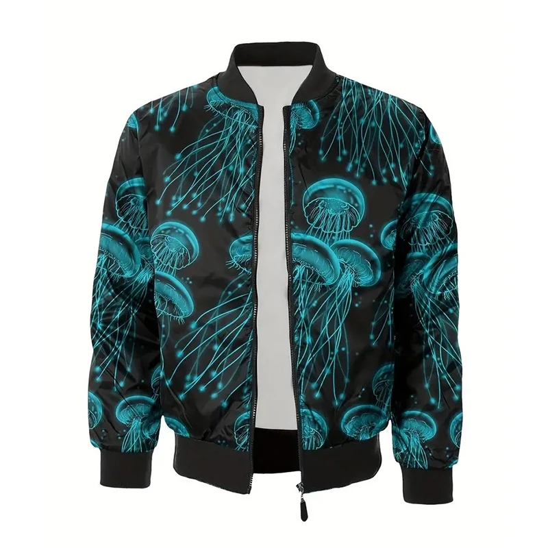 Various Animals 3D Printing Jacket Men's Clothing Casual Street Long Sleeve Zipper Jackets Funny Cute Panda Whale Graphic Coat